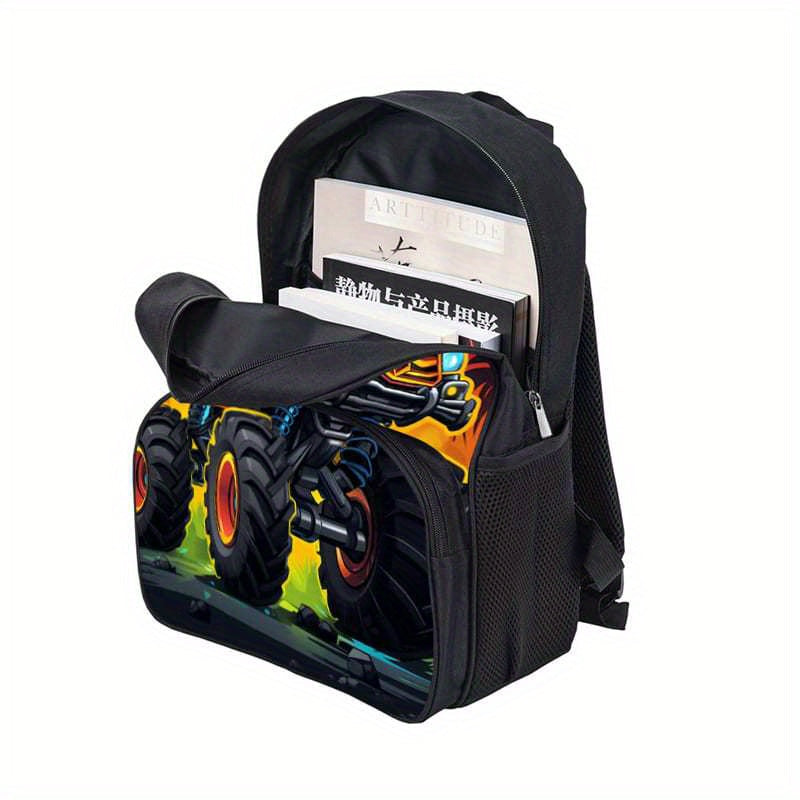 Mochila Escolar Masculina Car Monster 4