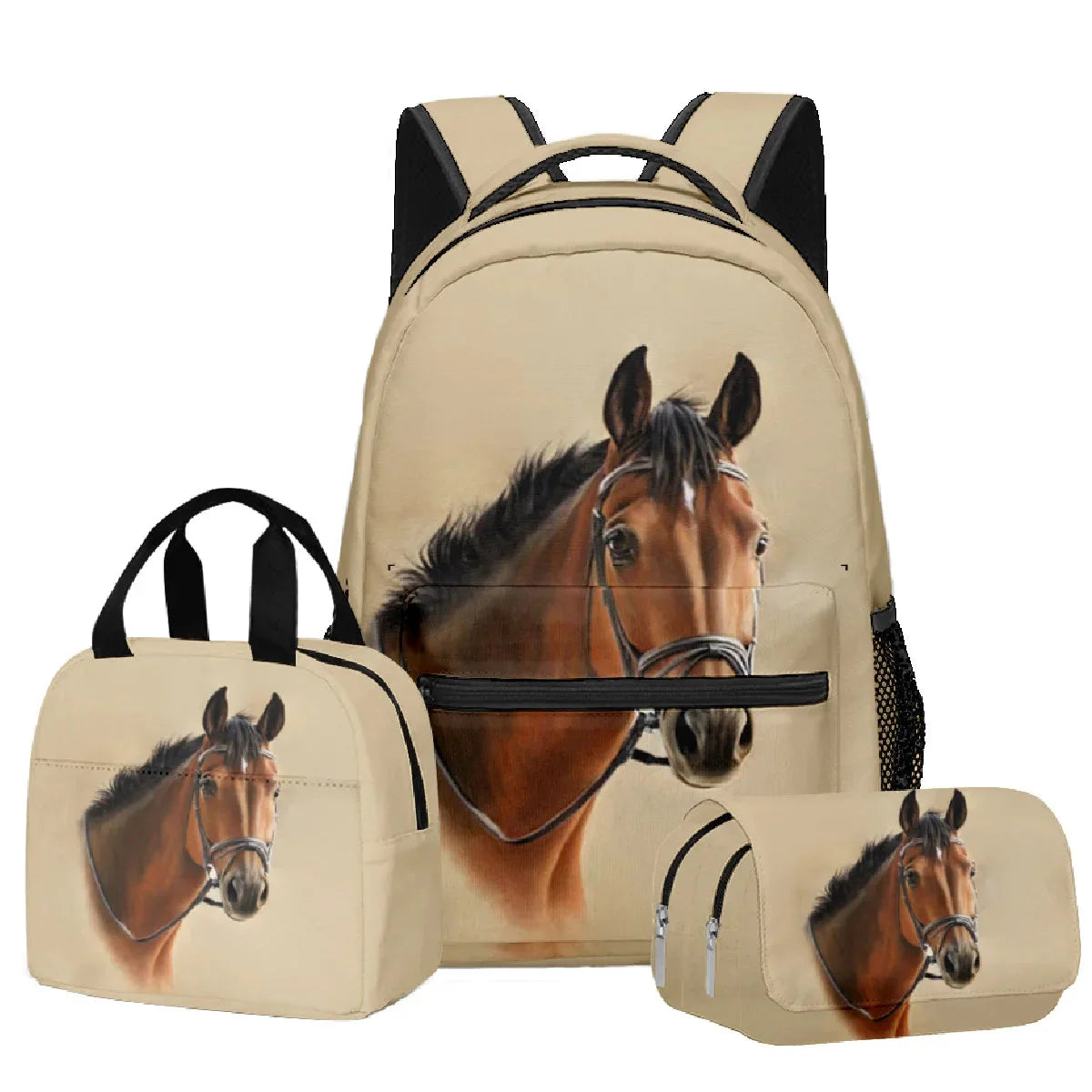 Mochila Escolar Unissex Estampa Cavalo 3