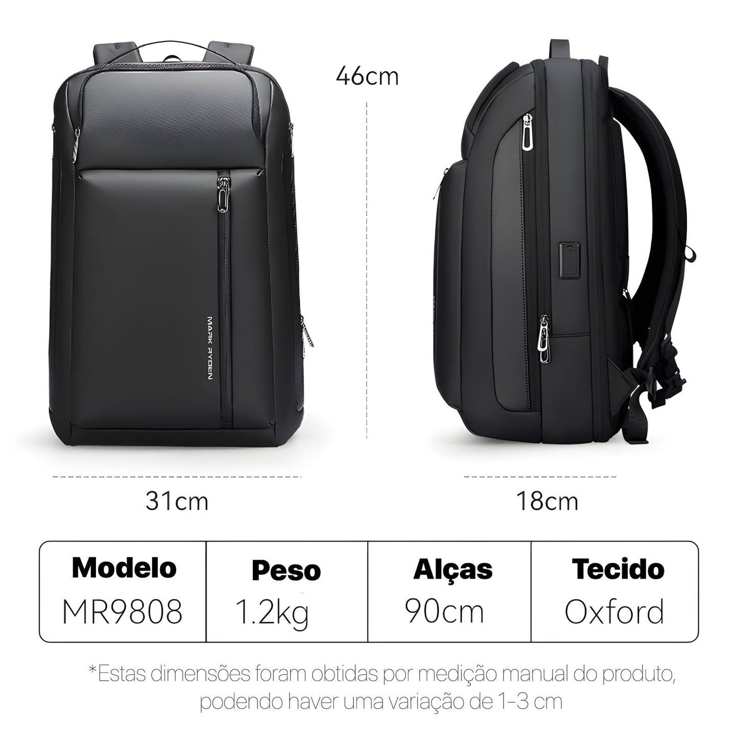 Mochila Executiva Expansível 25L-35L Notebook 16" NexPort 10