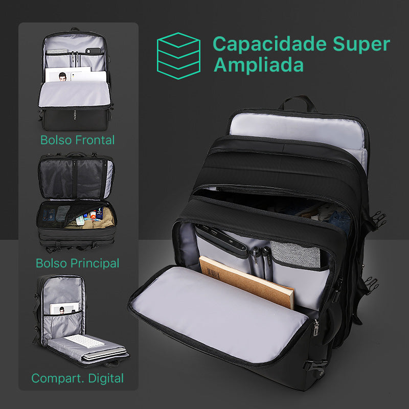 Mochila Expansível 22L a 37L Executiva de Viagem para Notebook 17" Solstice 5