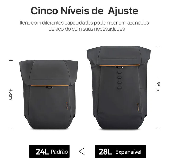 Mochila Expansível Executiva para Notebook 17" Viagem 7