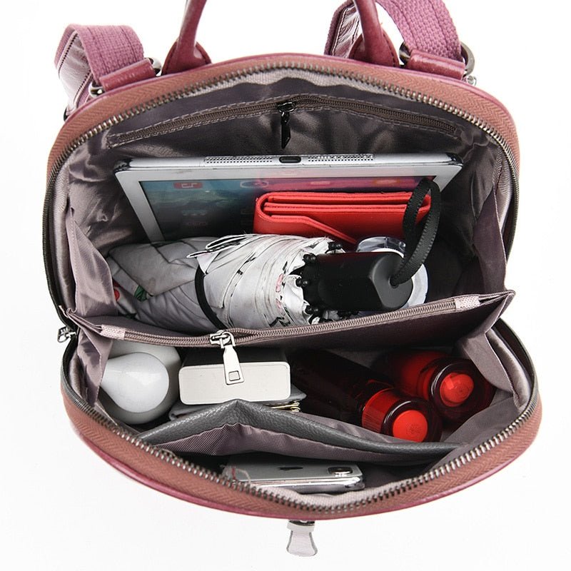 Mochila Feminina de Couro Luxo Lauren 7
