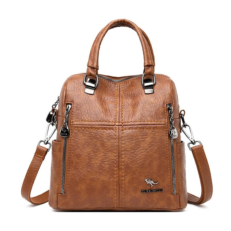 Mochila Feminina de Couro Transversal