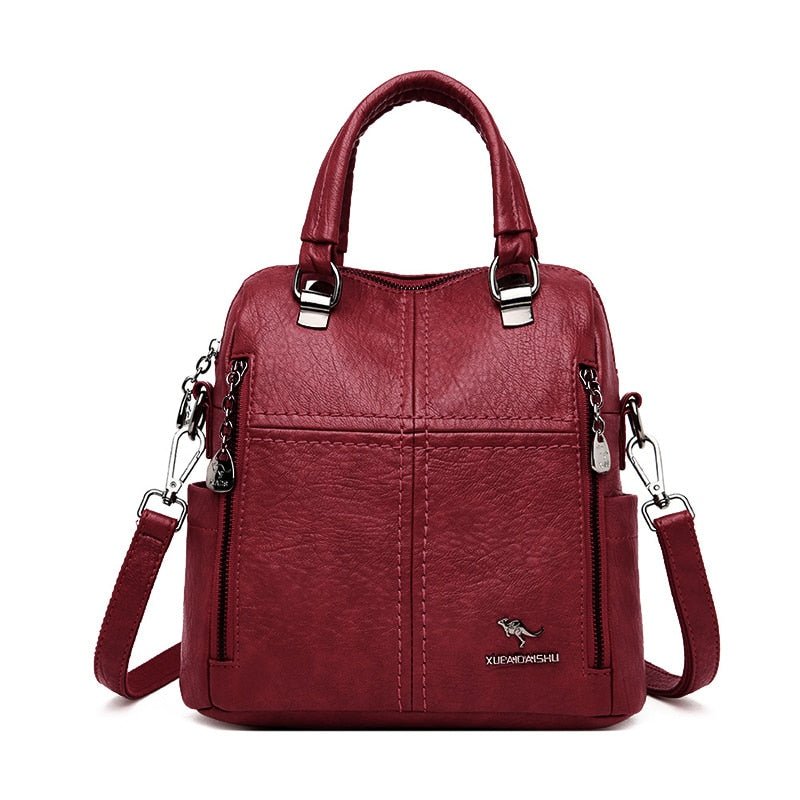 Mochila Feminina de Couro Transversal 3