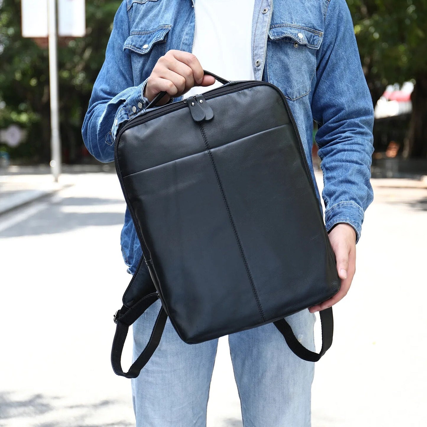 Mochila Masculina de Couro Becker Notebook 14 2