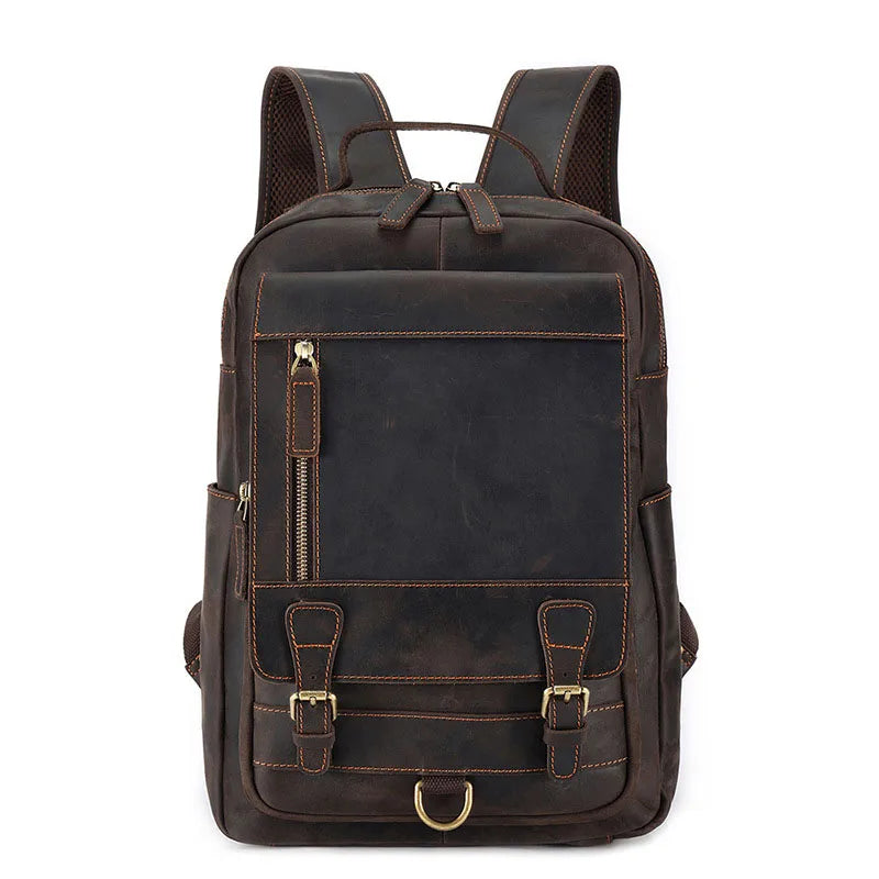 Mochila Masculina de Couro Genuíno Bulls 4