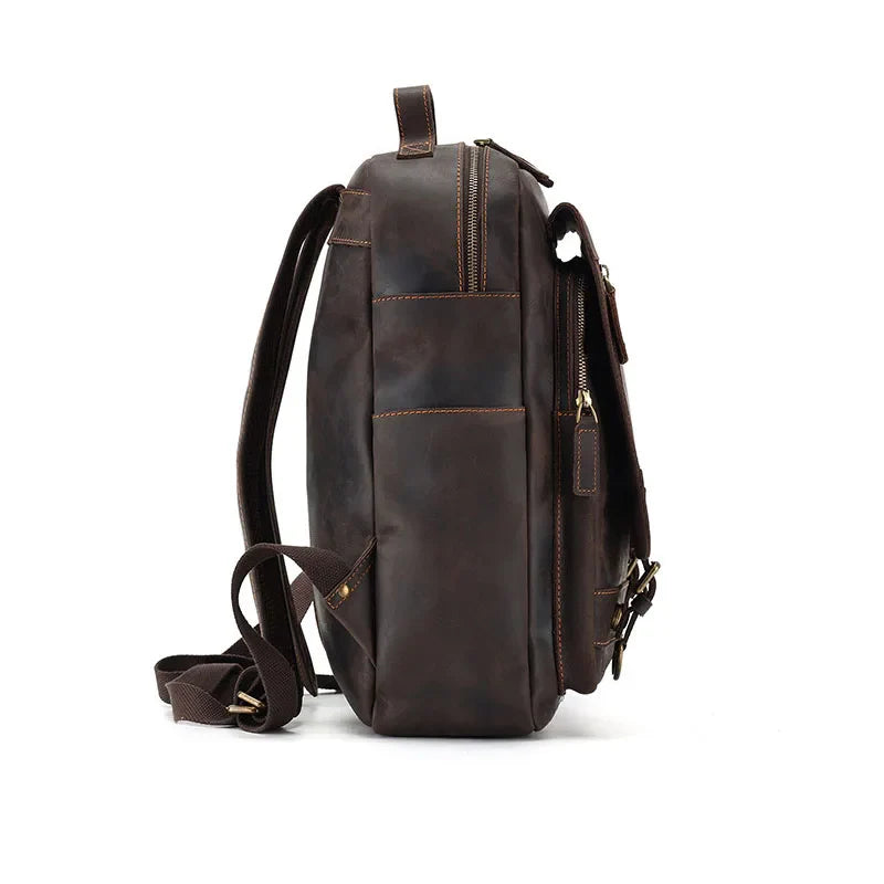 Mochila Masculina de Couro Genuíno Bulls 6