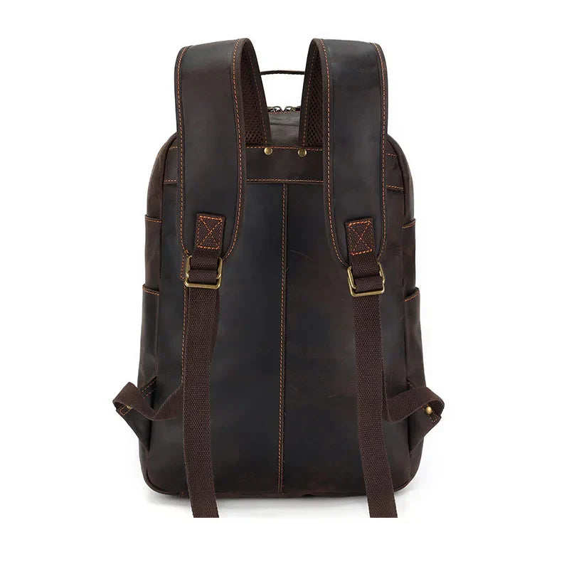 Mochila Masculina de Couro Genuíno Bulls 7