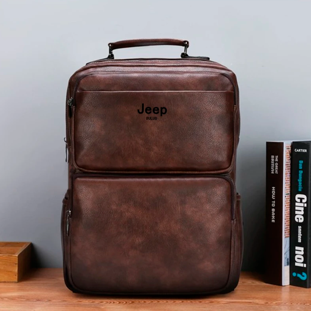 Mochila Masculina de Couro Jeep Premium 6