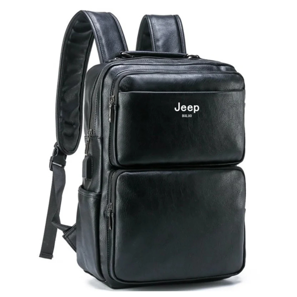Mochila Masculina de Couro Jeep Premium 8