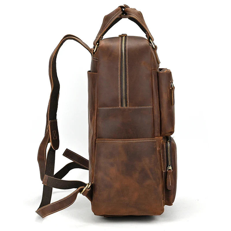 Mochila Masculina de Couro Notebook 15.6 Packer 10