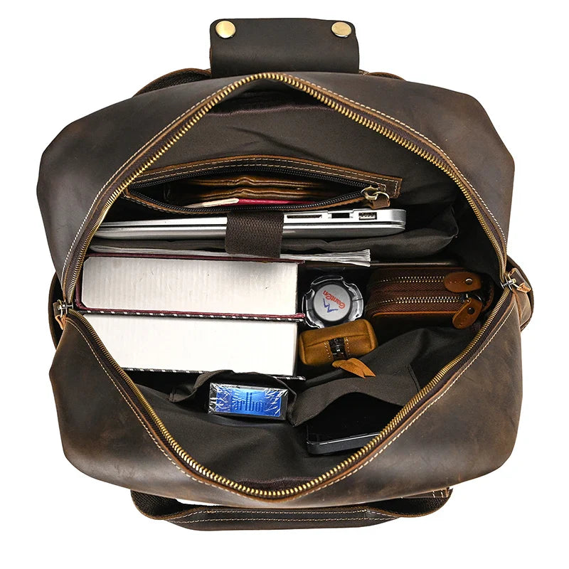 Mochila Masculina de Couro Notebook 15.6 Packer 3