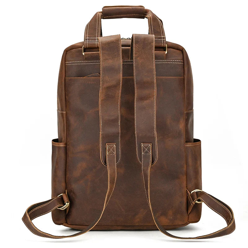 Mochila Masculina de Couro Notebook 15.6 Packer 9