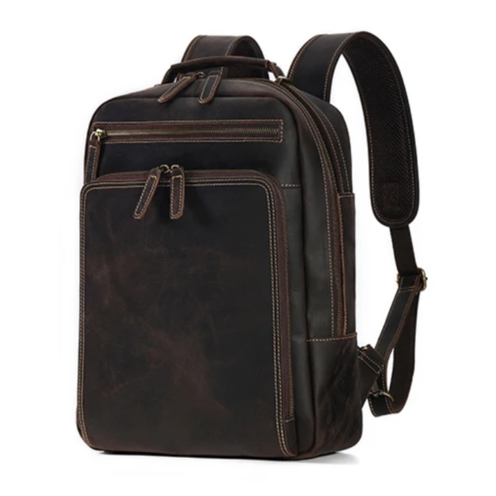 Mochila Masculina de Couro Notebook 15.6 Stone