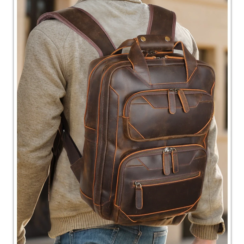 Mochila Masculina de Couro Notebook 16 2