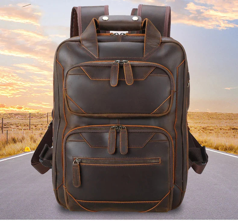 Mochila Masculina de Couro Notebook 16 5
