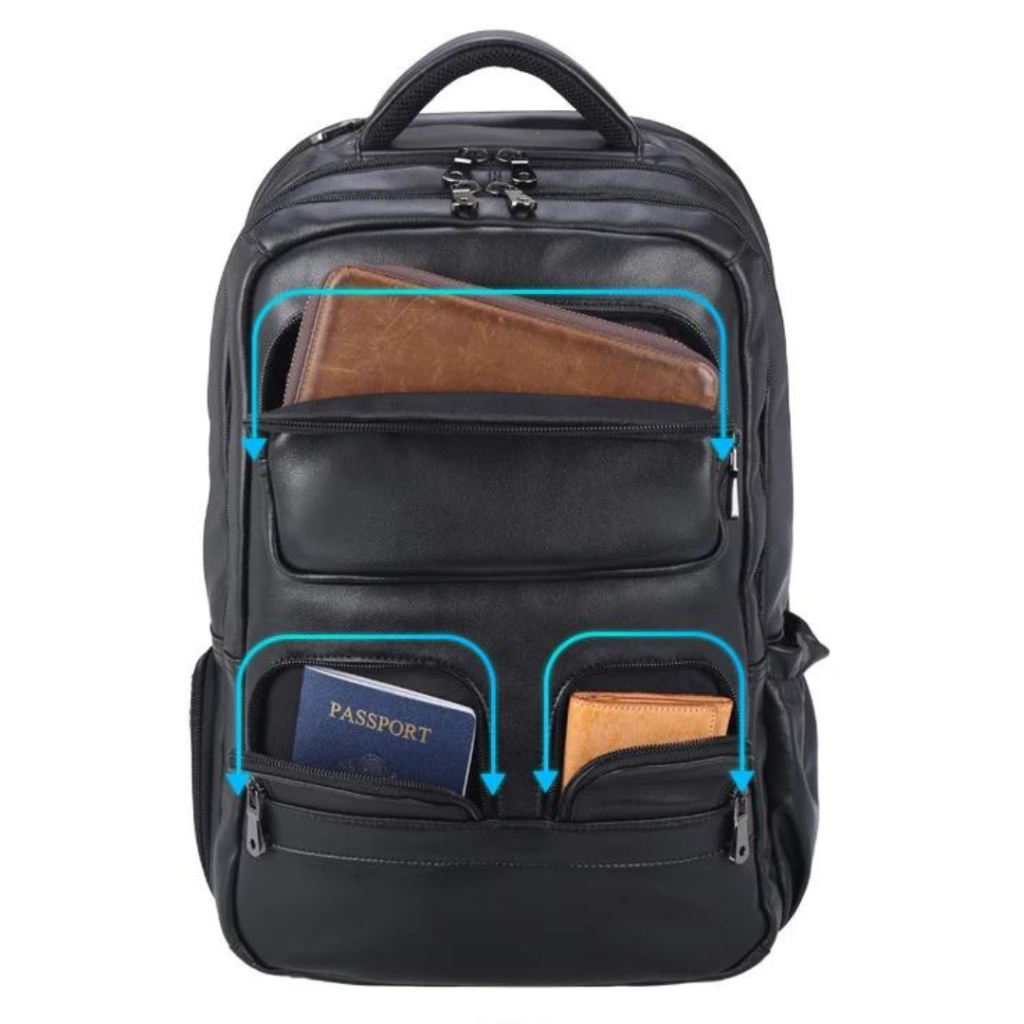 Mochila Masculina de Couro Notebook 17" Lyon 3