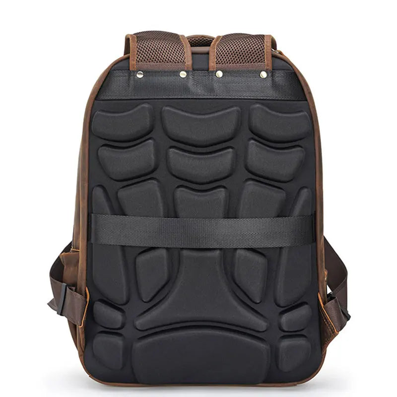 Mochila Masculina de Couro Notebook com USB Wolf 10