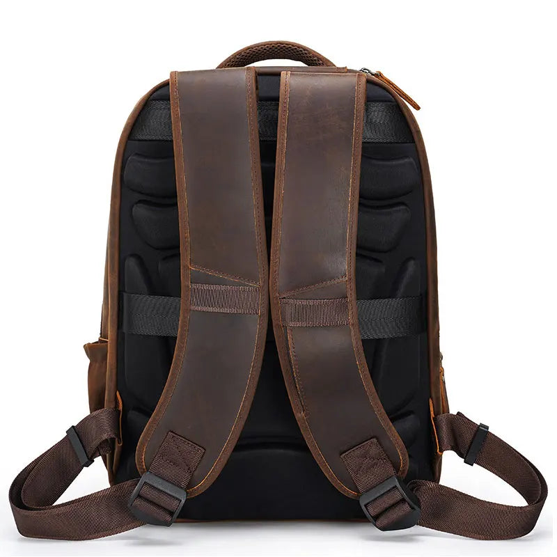 Mochila Masculina de Couro Notebook com USB Wolf 3