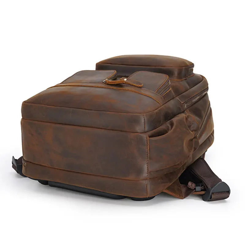 Mochila Masculina de Couro Notebook com USB Wolf 6