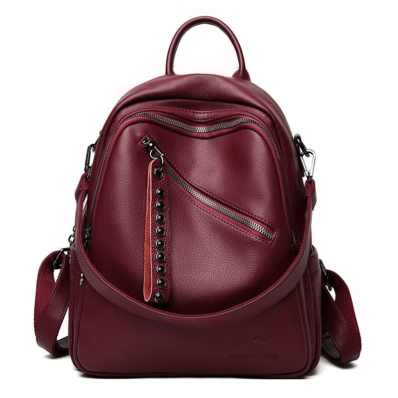Mochila de Couro Feminina Luxo Lady 7
