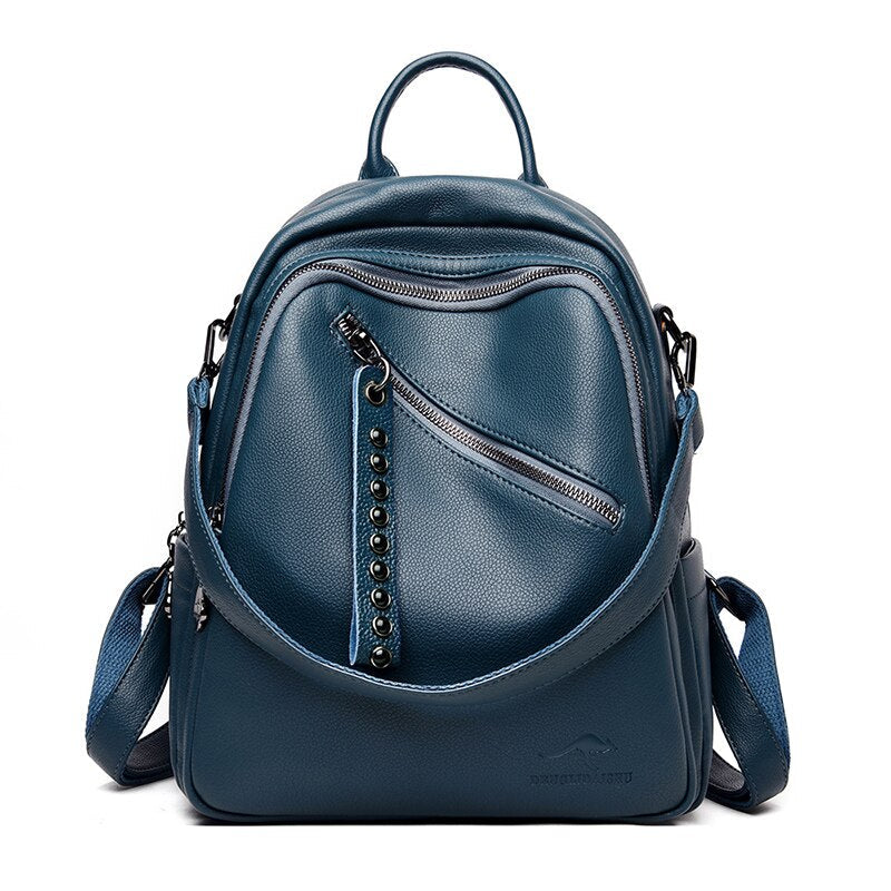 Mochila de Couro Feminina Luxo Lady 8