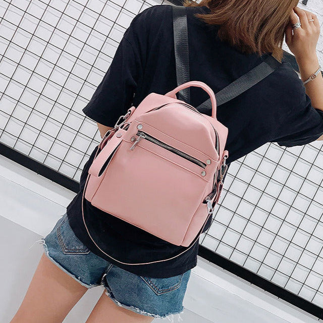 Mochila de Couro Feminina À Prova D' Água Mayse 3