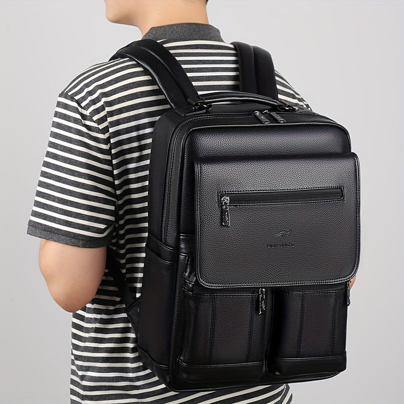 Mochila de Couro Masculina Notebook 16" 4