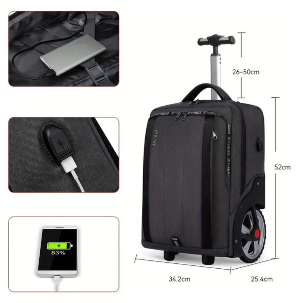 Mochila de Viagem com Rodas e Entrada USB-5