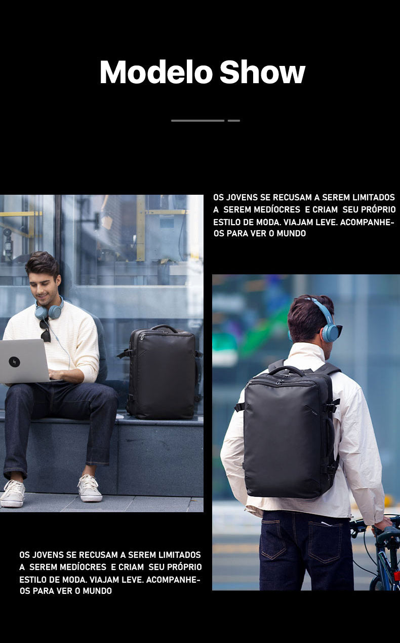 Mochila de Viagem e Negócios Notebook 17.3" Porta USB Dupla 10