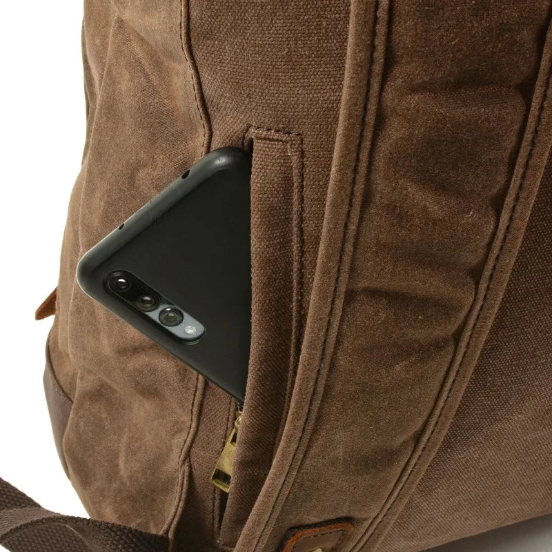 Mochila Masculina de Lona Rústica