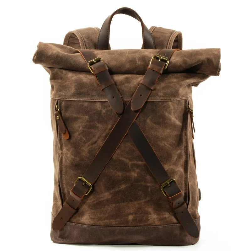 Mochila Masculina de Lona Rústica