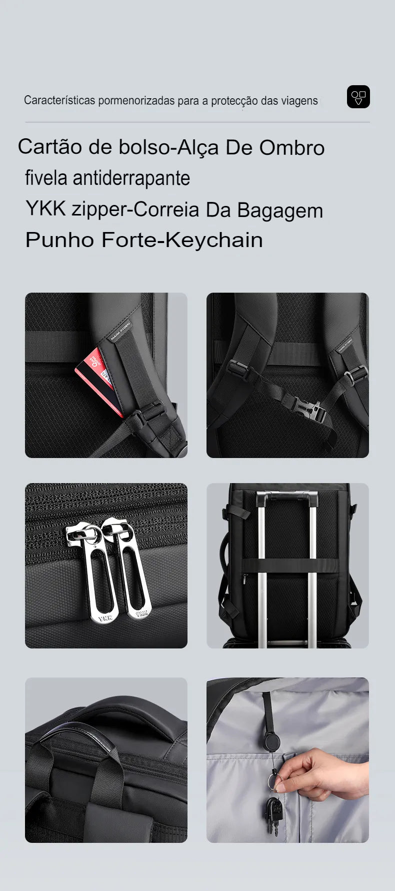 Mochila de Viagem Expansível Notebook ForceBag