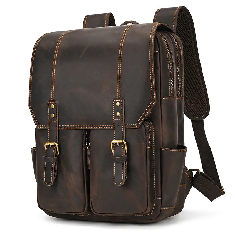 Mochila de Couro Genuíno Notebook 15.6 Bagger