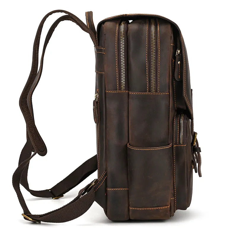 Mochila de Couro Genuíno Notebook 15.6 Bagger