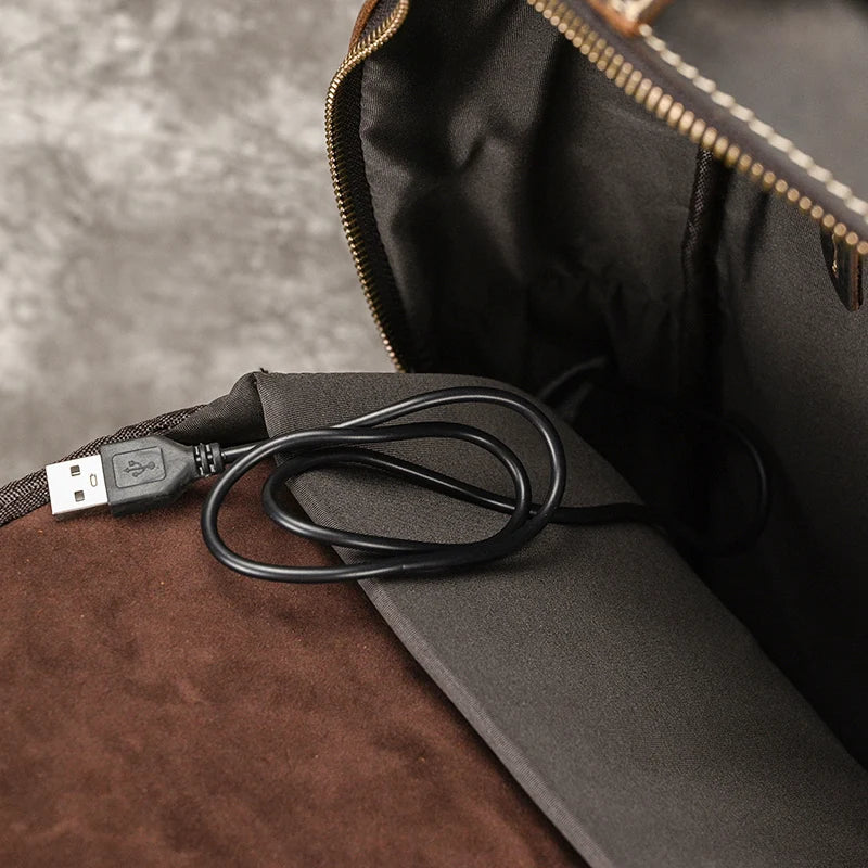 Mochila de Couro Legitimo Dallas Notebook 15.6