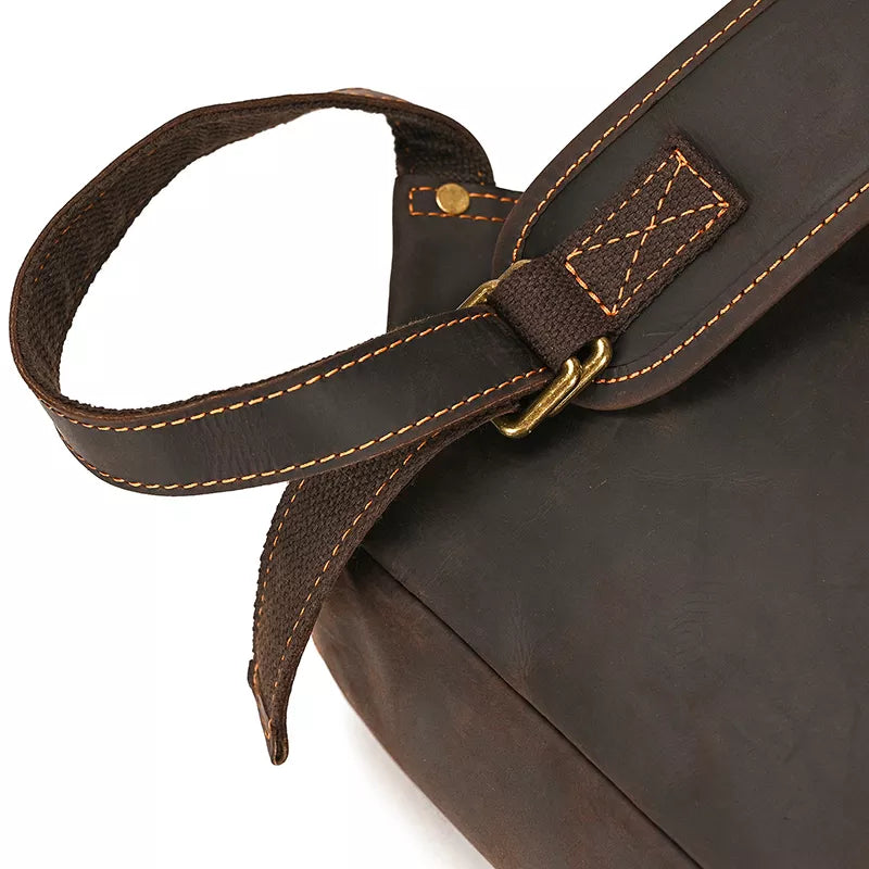 Mochila de Couro Genuíno Notebook 15"
