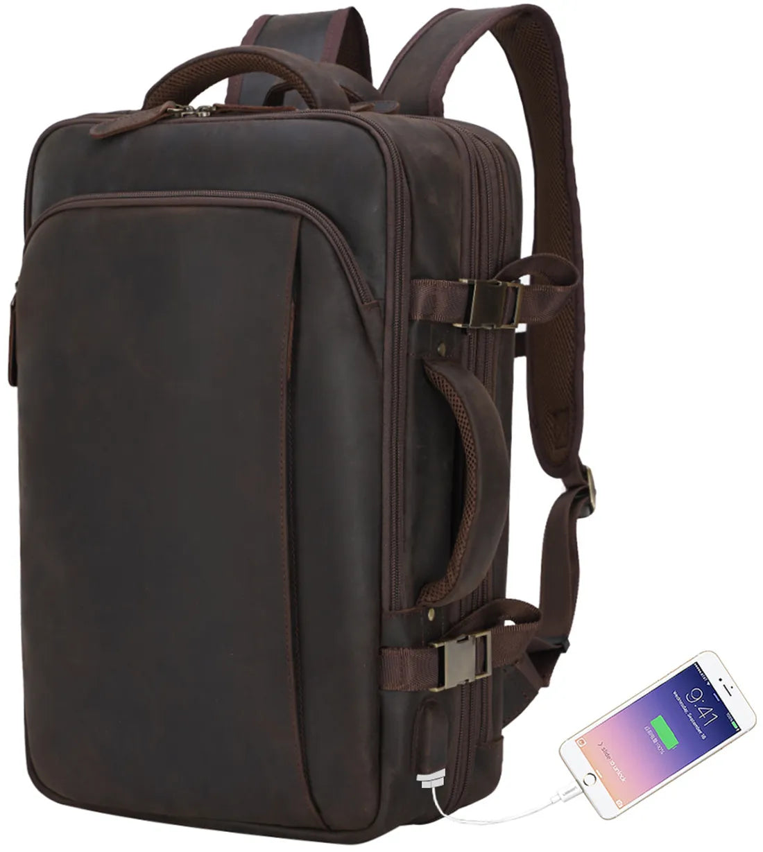 Mochila de Couro Legitimo para Notebook 17"