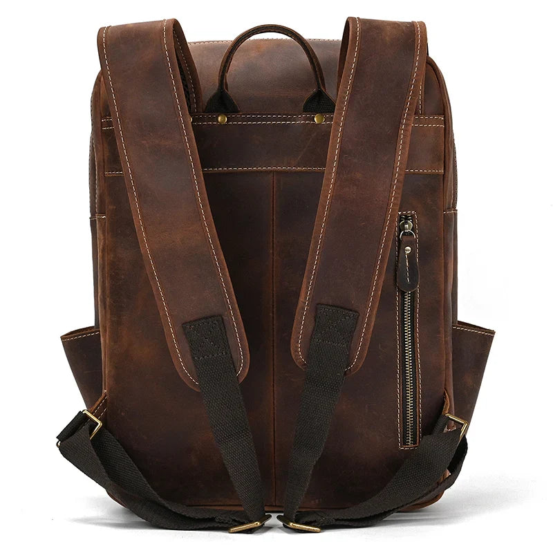Mochila de Couro Genuíno Notebook 15.6 Bagger