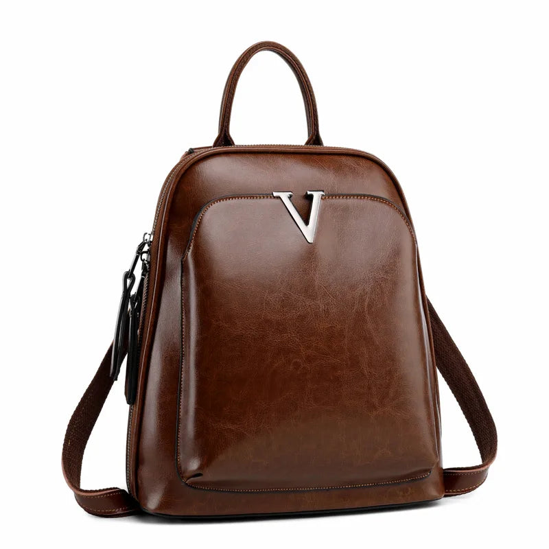 Mochila Feminina de Couro Legítimo Olivia