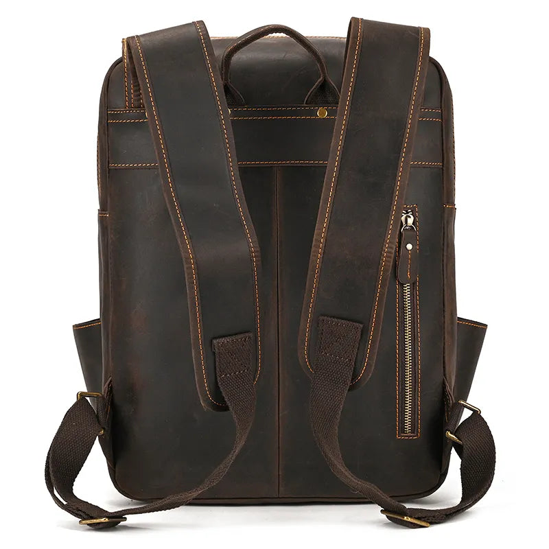 Mochila de Couro Genuíno Notebook 15.6 Bagger
