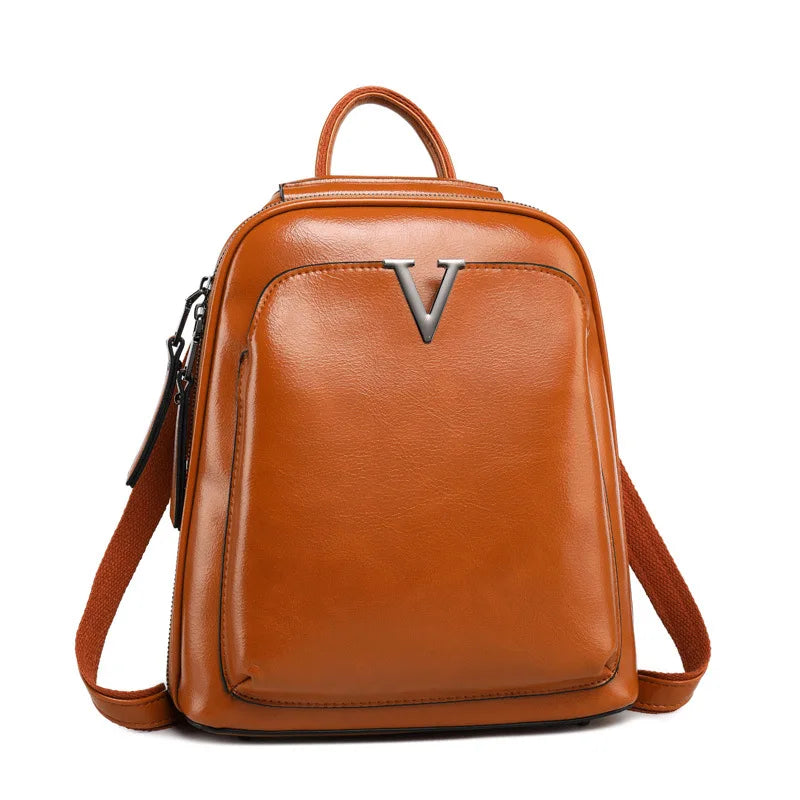 Mochila Feminina de Couro Legítimo Olivia