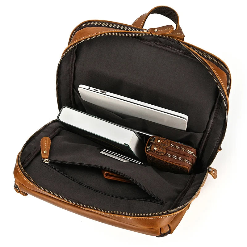 Mochila Masculina de Couro Notebook 15.6 Bear