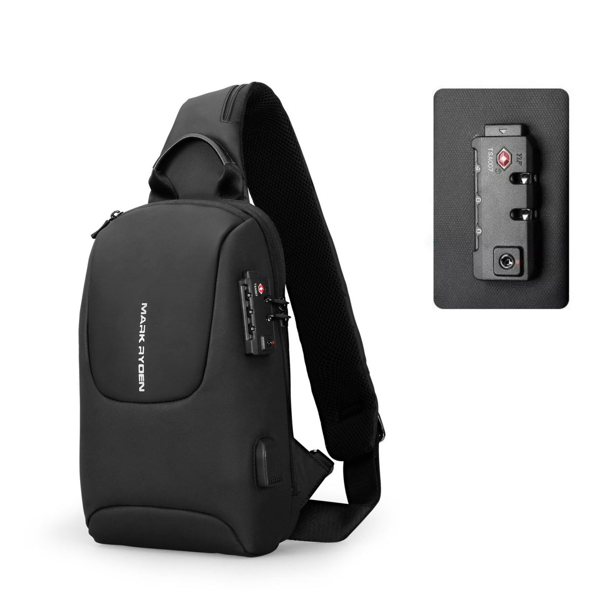 Shoulder Bag Masculina Cadeado Embutido TSA