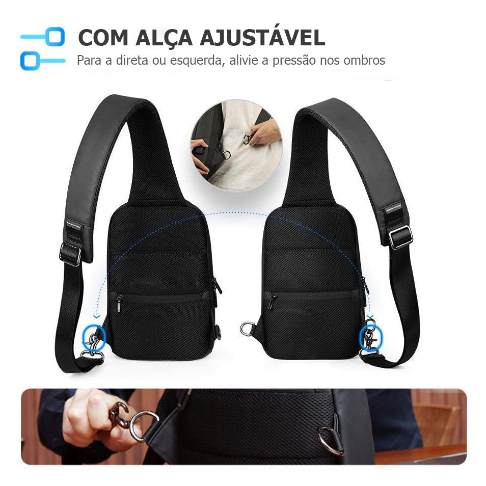 Shoulder Bag Masculina Cadeado Embutido TSA 6