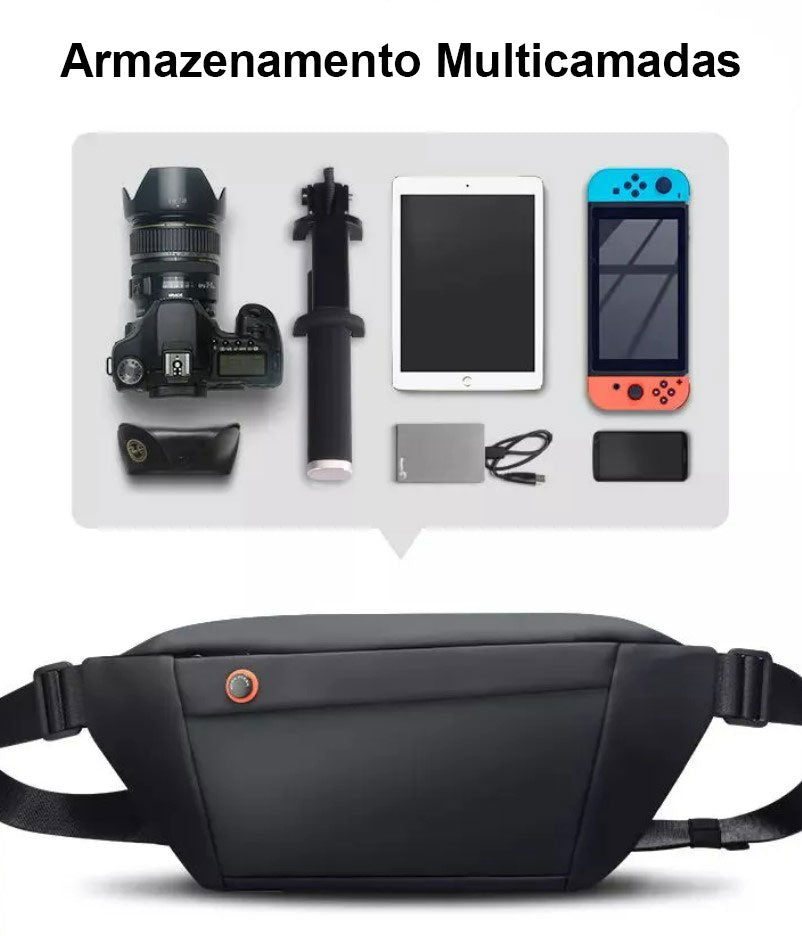 Shoulder Bag com Tela de LED Pochete Modelo Blade 10