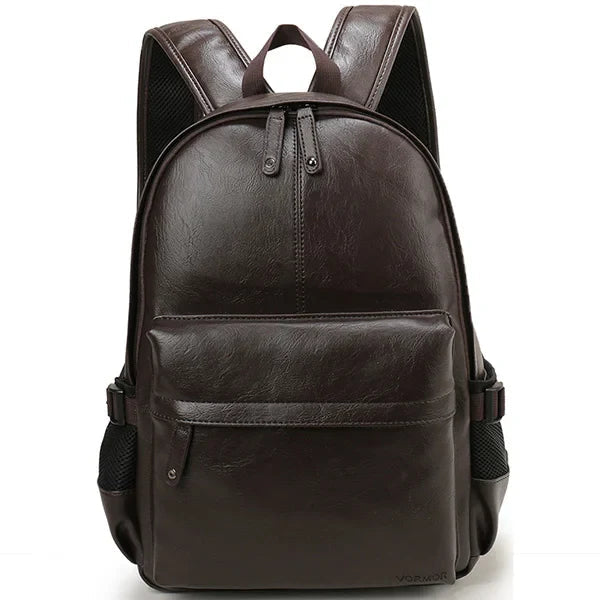 Mochila de Couro Compacta