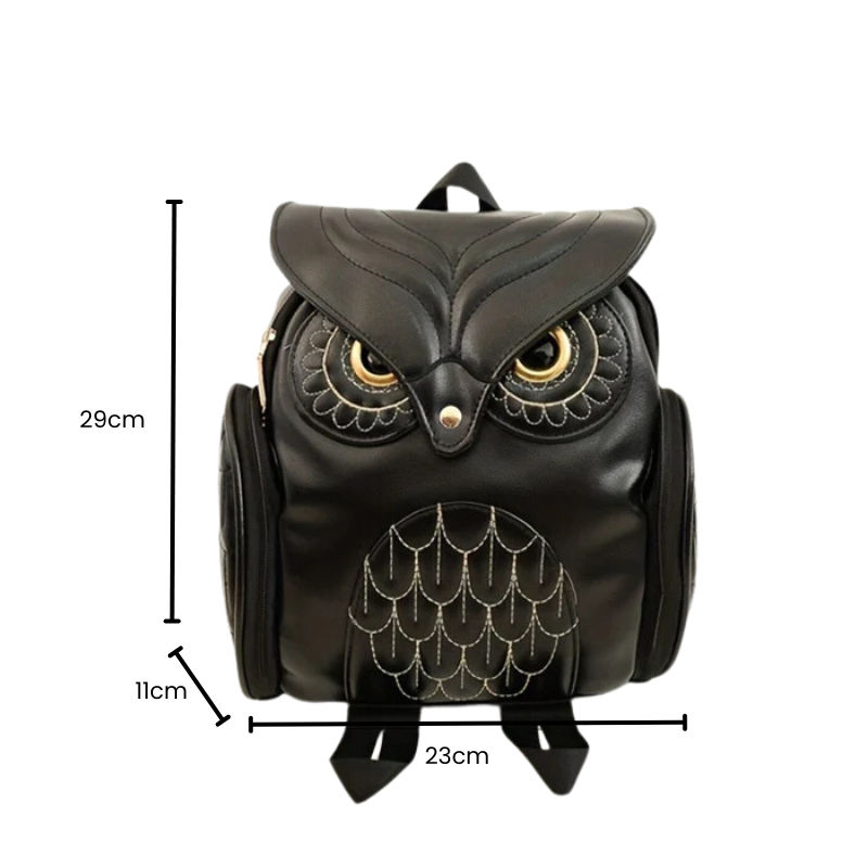 Mochila de Couro com Alça Ajustável - Coruja