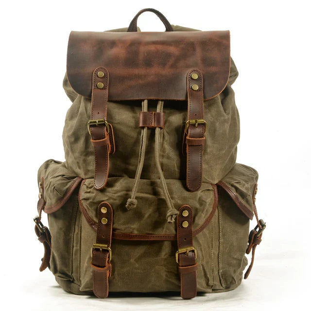 Mochila Masculina de Lona Vintage Style