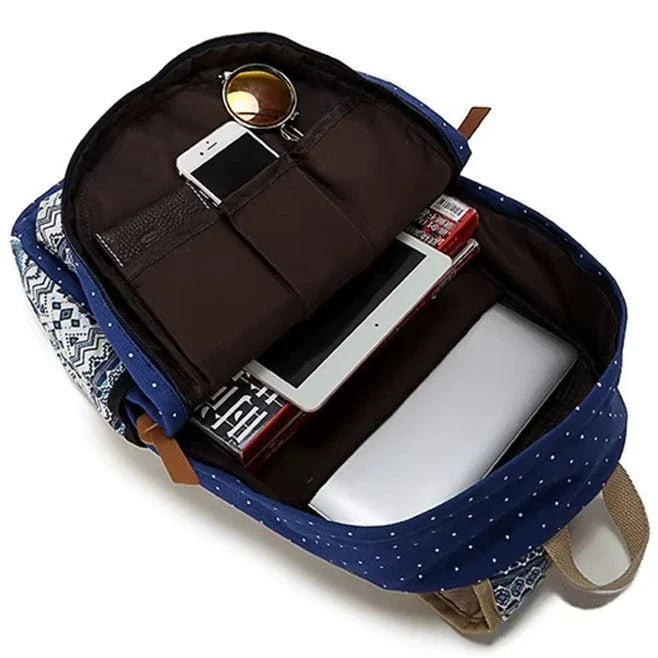 Mochila Escolar Feminina Modelo Hippie